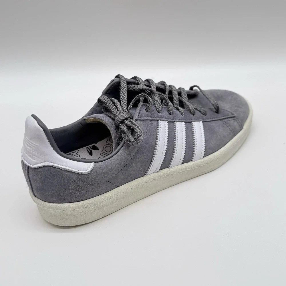 Size 8M- Adidas Originals Campus 80s Sneakers, Off White/Gray Mens Shoes